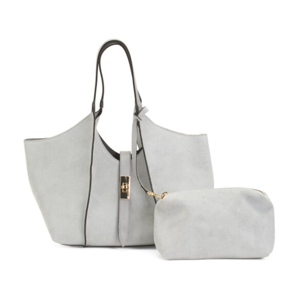 CHEVAL Made In Italy Suede Flap Over Tote - Picture 1 of 3